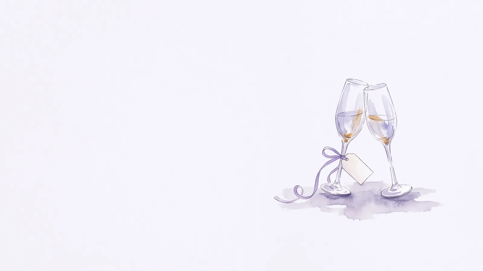 Watercolor of a table card with a QR code pattern on a wedding table, beside a candle and a sprig of lavender.